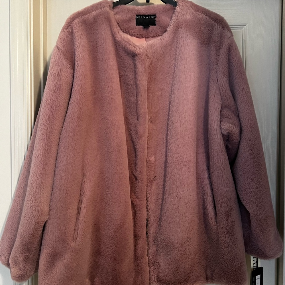 Bernardo Pink Faux Fur Jacket